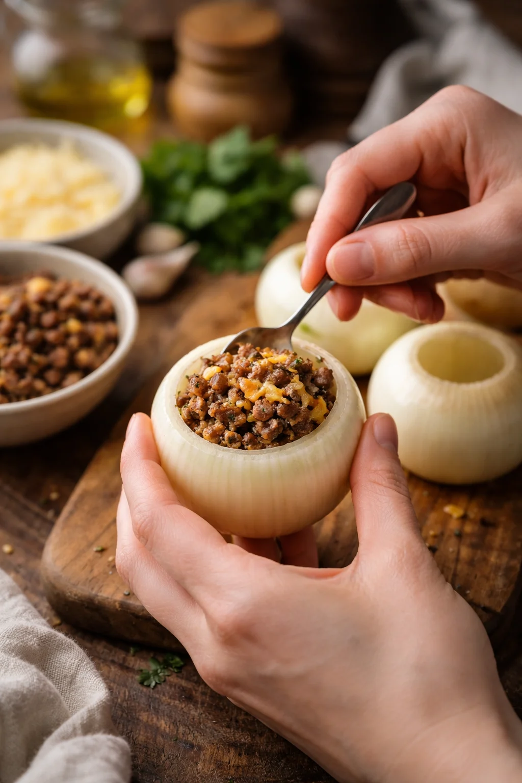 Bacon Wrapped Stuffed Onion Bombs