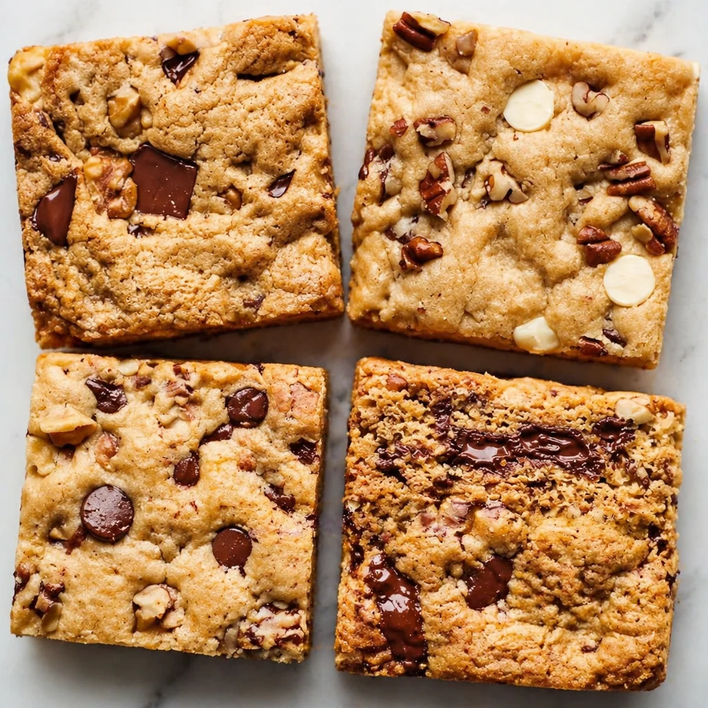 Delicious Blondie Brownies with a rich vanilla flavor and chewy texture.