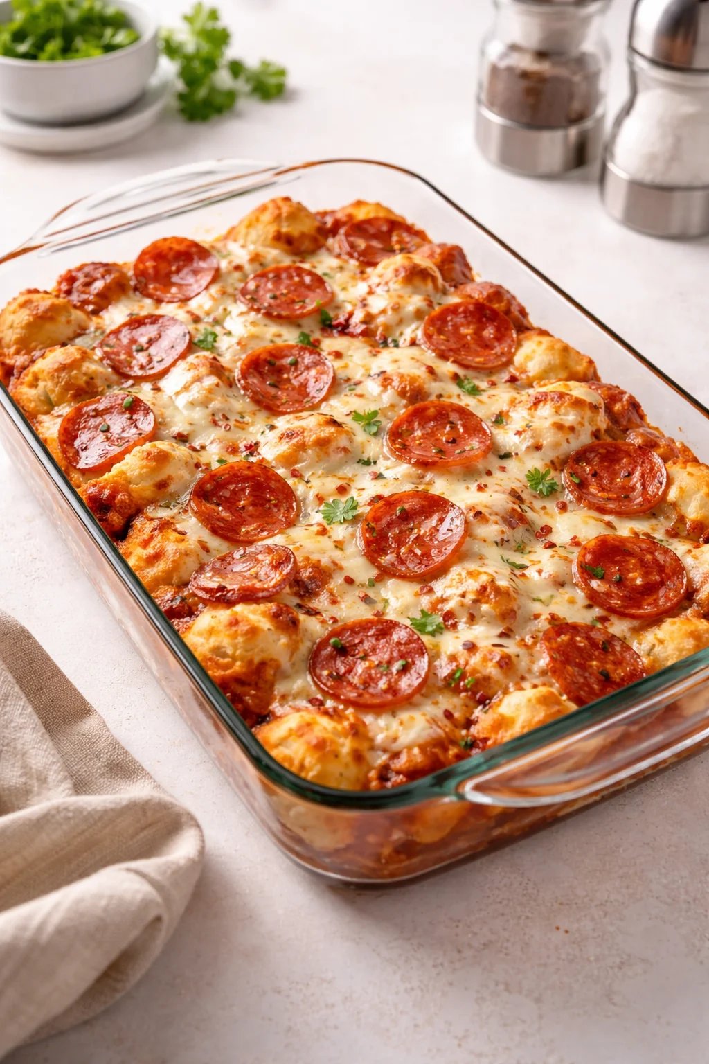 BUBBLE UP PIZZA CASSEROLE