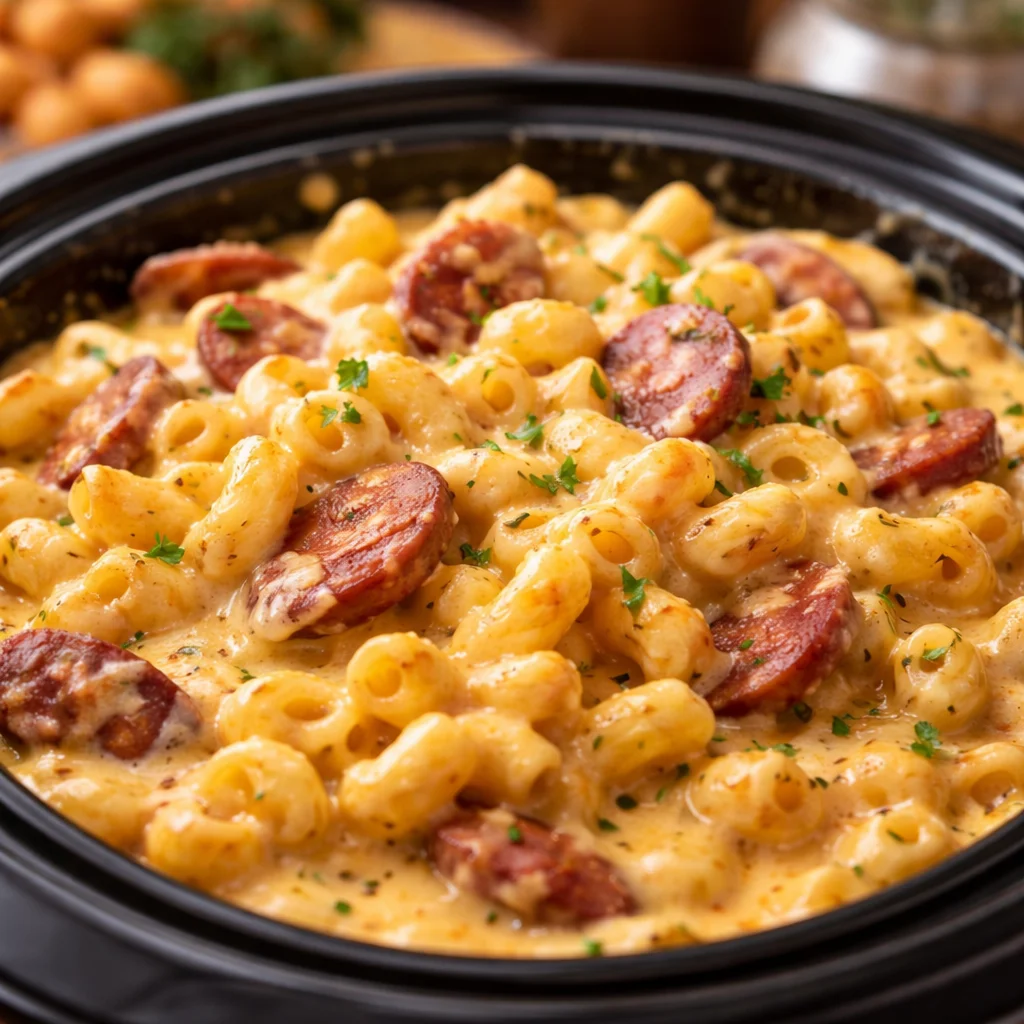 Creamy Cajun Mac and Cheese with andouille sausage and bold spices