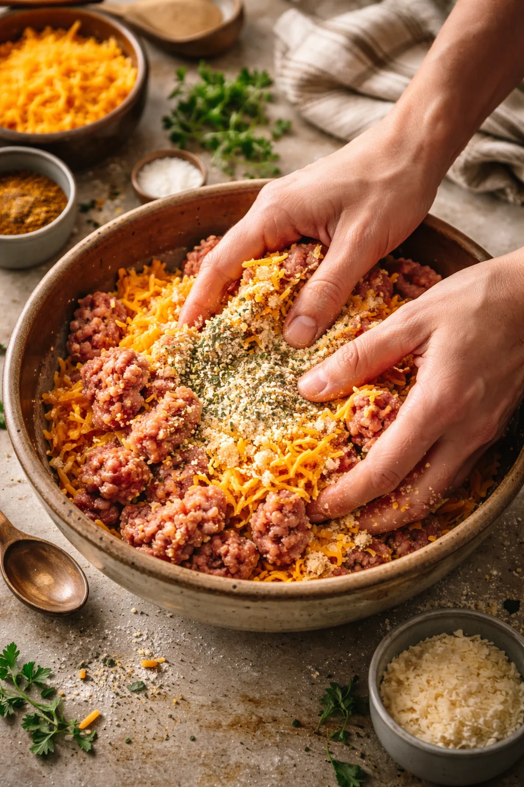 CHEDDAR BAY SAUSAGE BALLS