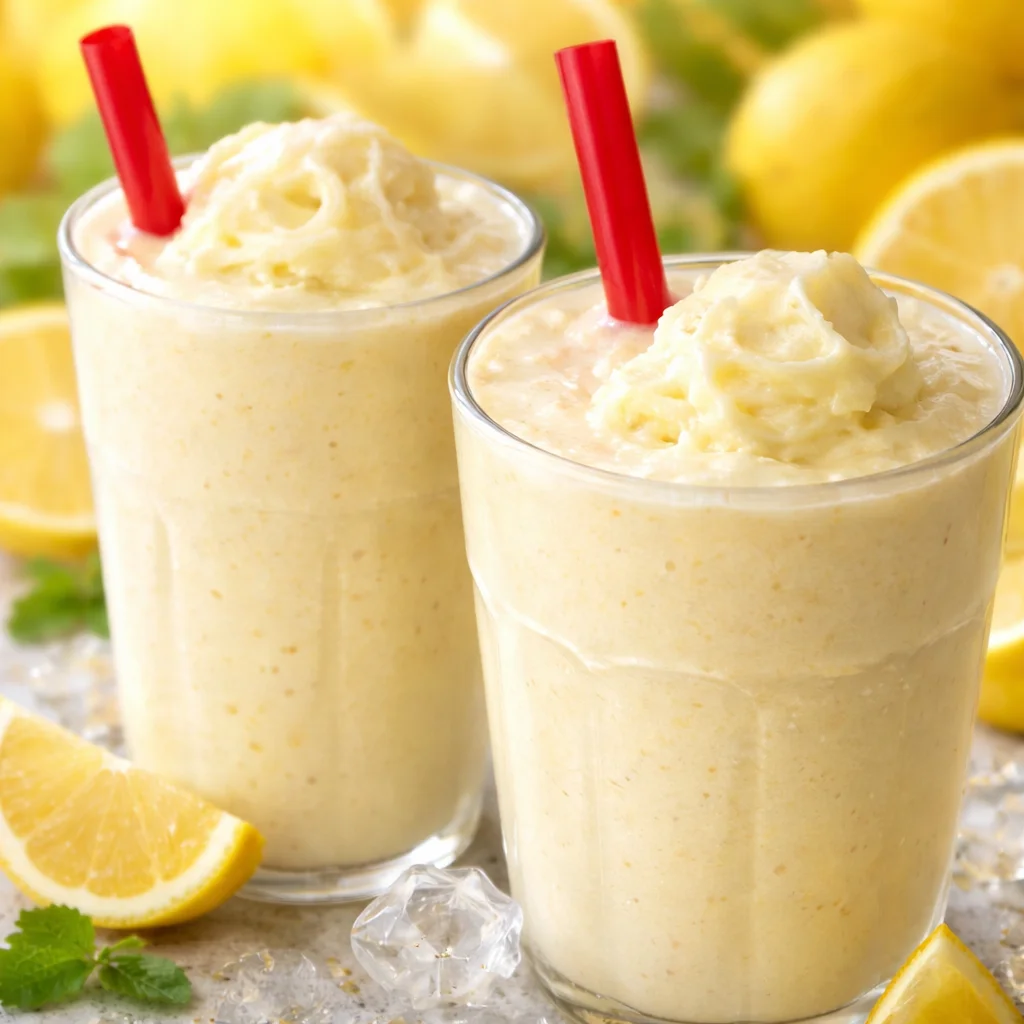 Chick-fil-A® Lemonade served in a glass with fresh lemons and sugar on a rustic table.