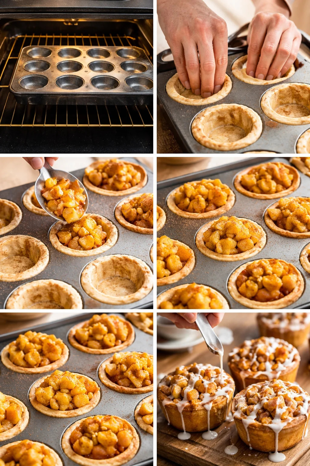 CINNAMON ROLL APPLE PIE CUPS