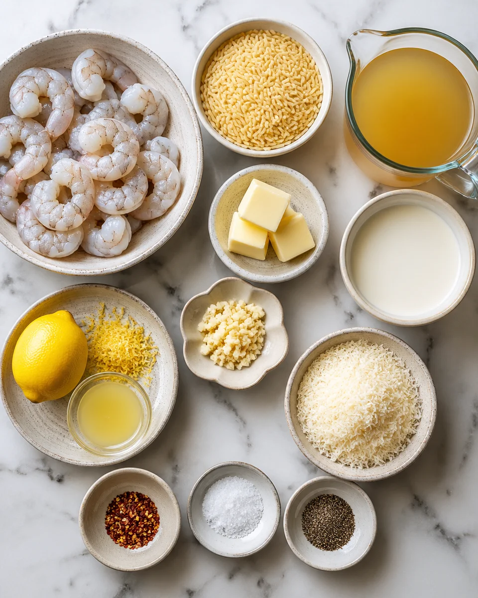 Garlic Butter Shrimp and Creamy Parmesan Orzo