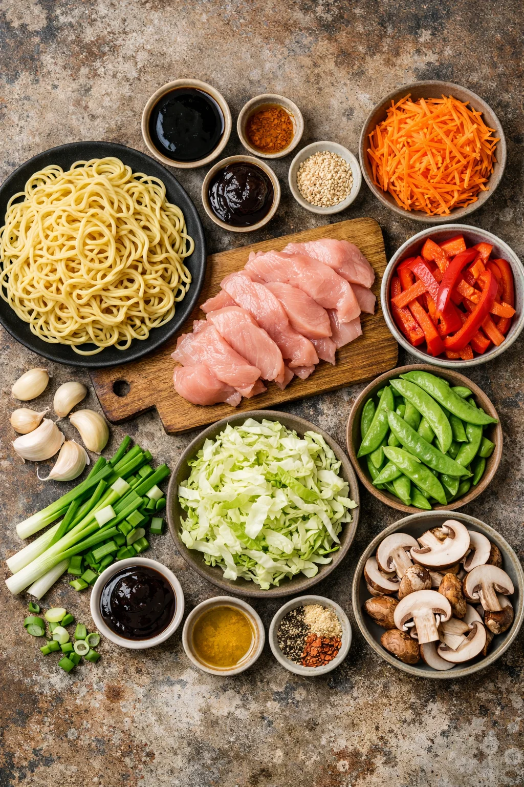 Garlic Chicken Lo Mein