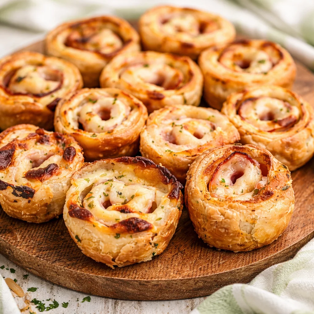 Delicious homemade Ham and Cheese Bites served on a platter
