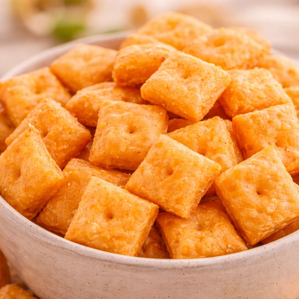 Delicious homemade Cheez-Its made with cheddar cheese, butter, and flour