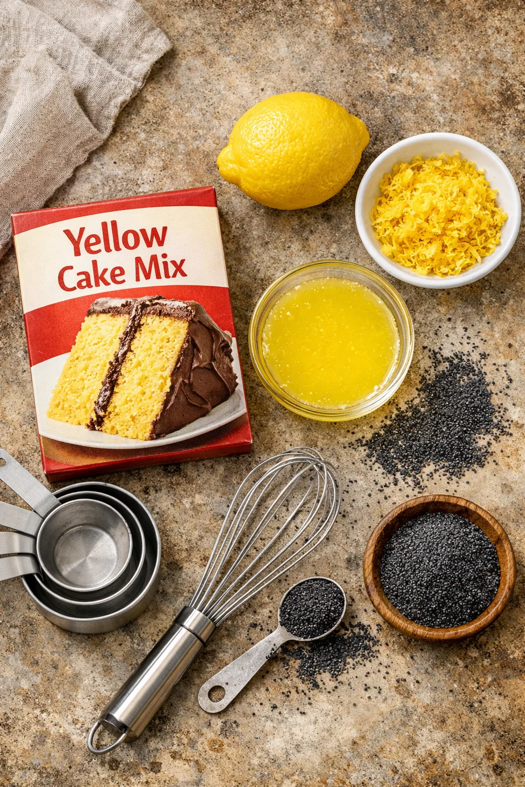 Lemon Poppy Seed Cupcakes with Cake Mix