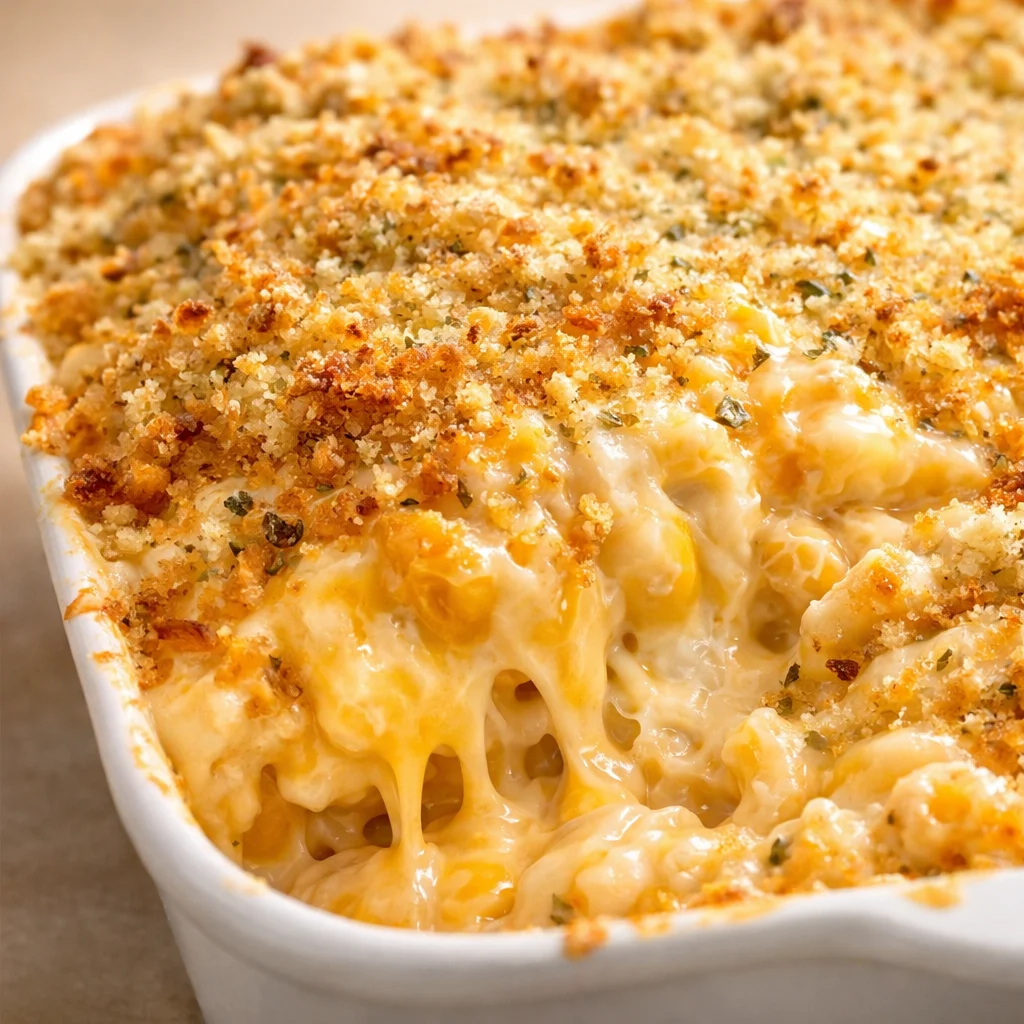 Delicious creamy Million Dollar Mac and Cheese loaded with four types of cheese.
