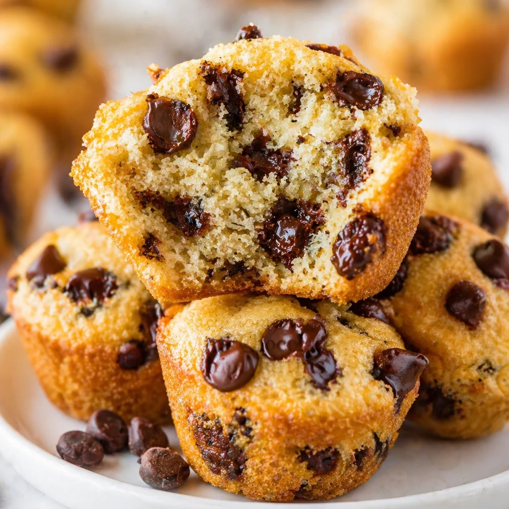 Delicious MINI CHOCOLATE CHIP MUFFINS, soft and packed with mini chocolate chips.