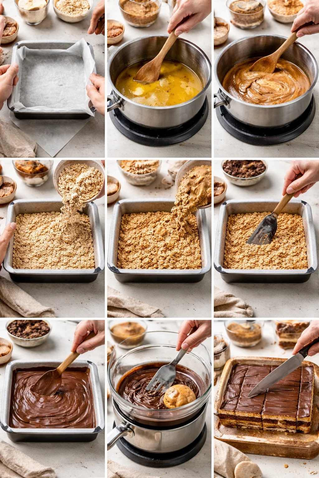 No‑Bake Chocolate Peanut Butter Oat Bars