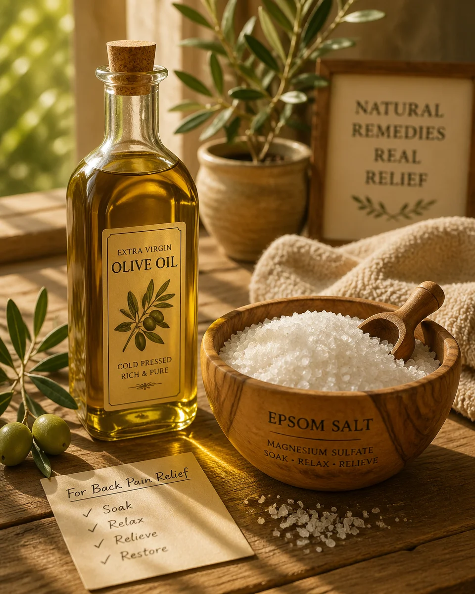 Olive Oil And Epsom Salt Can Be A Simple Way To Soothe A Sore Lower Back