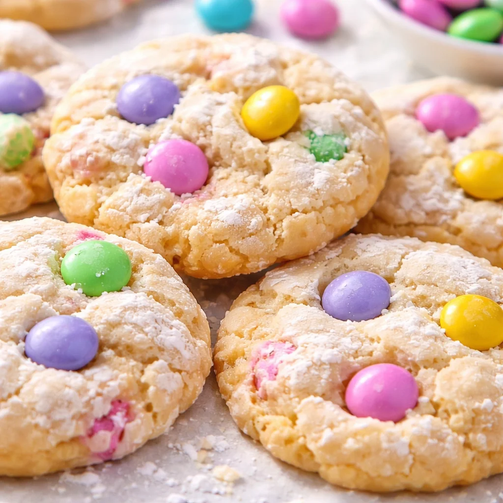 Delicious Ooey Gooey Butter Cookies topped with powdered sugar, perfect for festive occasions.