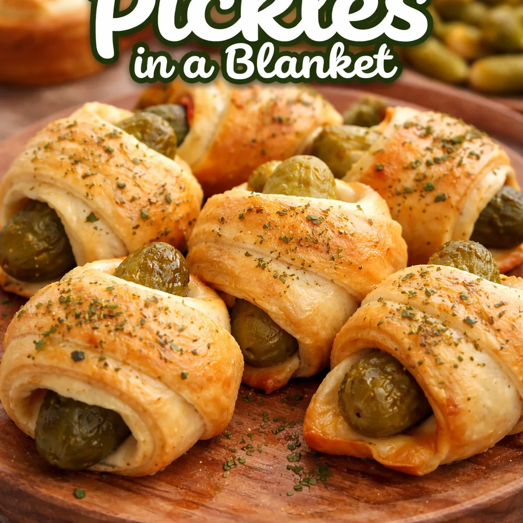 Crispy Pickles in a Blanket with cheese wrapped in crescent rolls on a plate