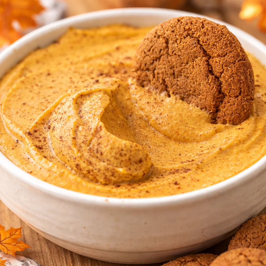 Creamy 5-ingredient Pumpkin Dip served with graham crackers and fruit