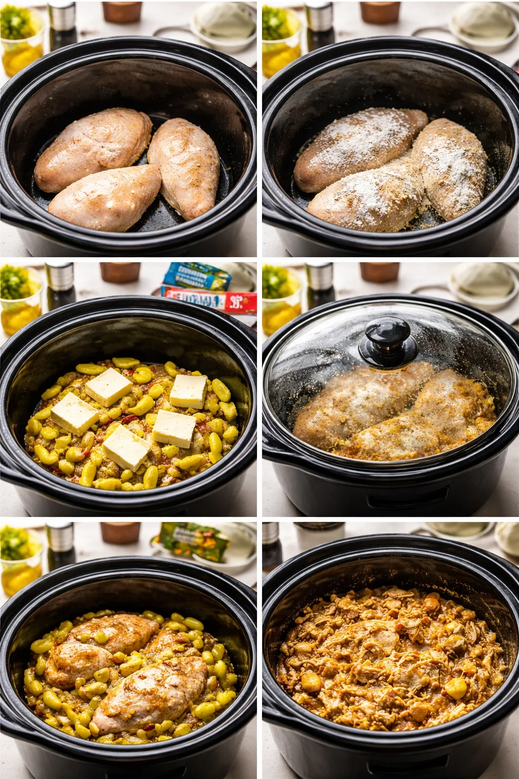 SLOW COOKER MISSISSIPPI CHICKEN
