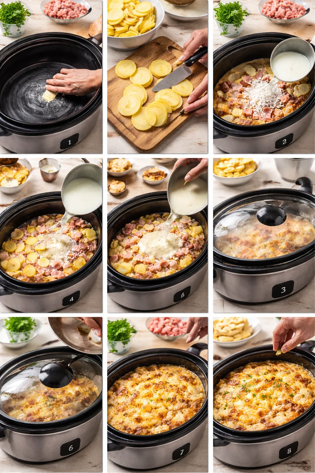 Slow Cooker Scalloped Potatoes and Ham