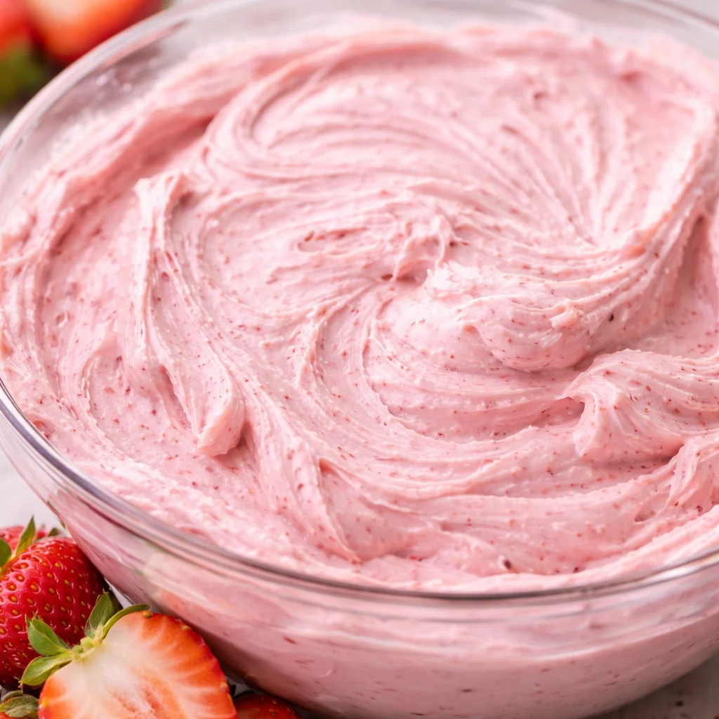 Delicious strawberry cream cheese spread perfect for bagels and toast.