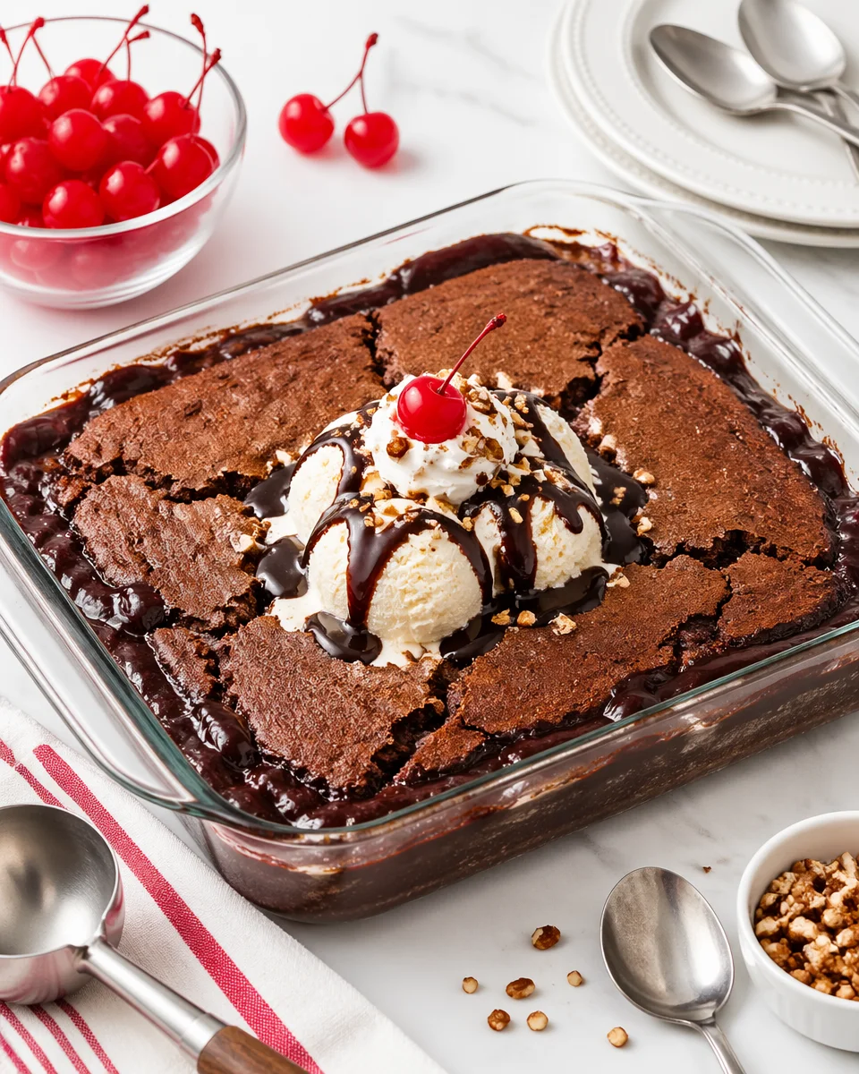 VERY BEST HOT FUDGE SUNDAE CAKE