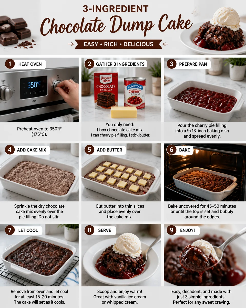 3-Ingredient Chocolate Dump Cake (So Easy!)