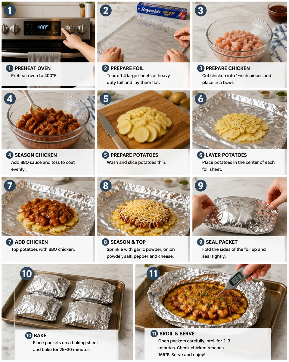 BBQ Chicken and Potato Foil Packets
