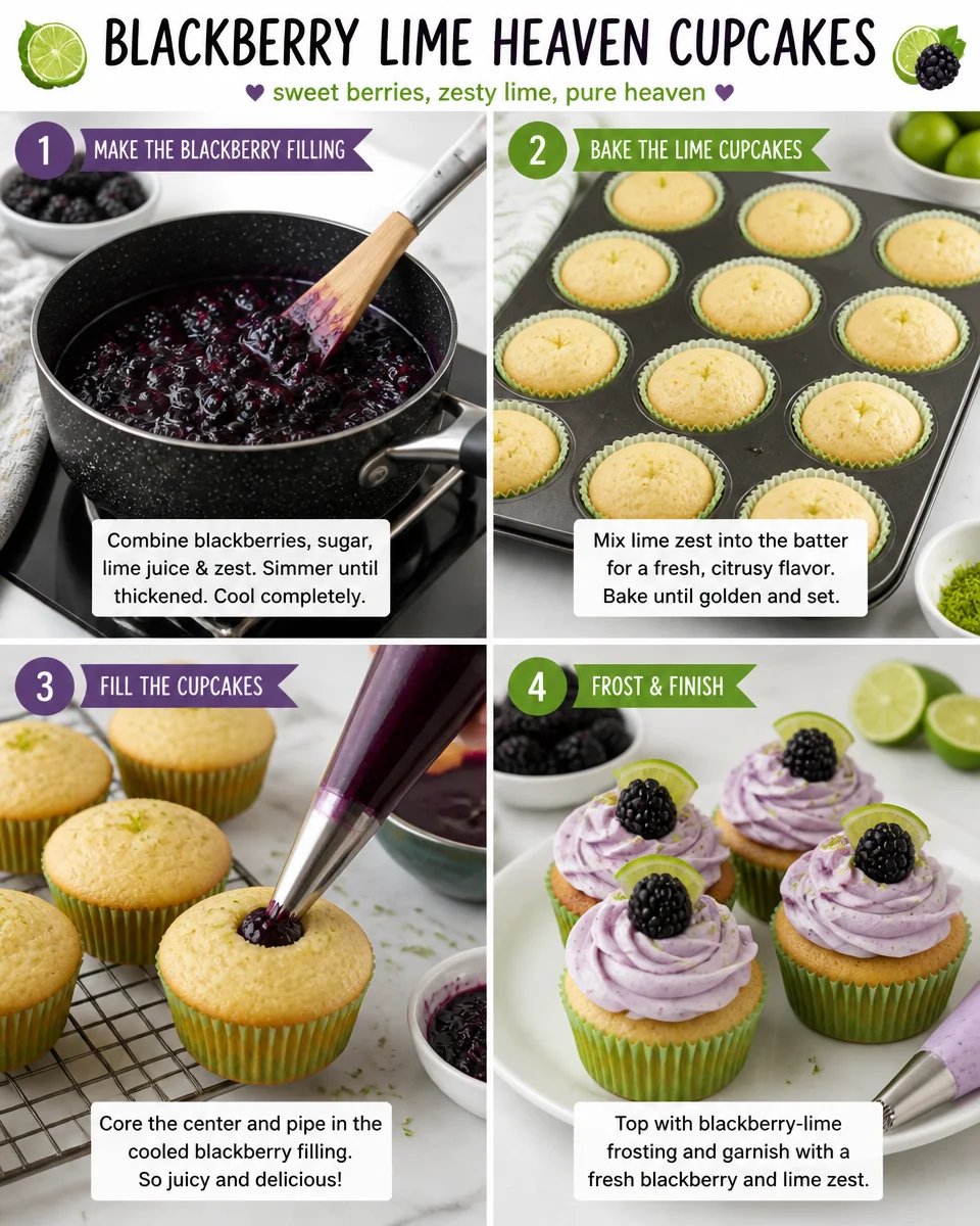 Blackberry Lime Heaven Cupcakes