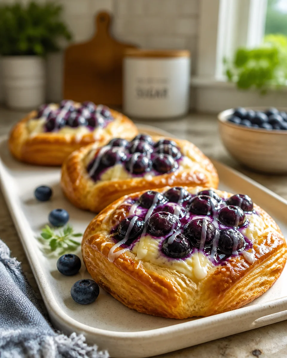 Blueberry Cream Cheese Danish with Crescent Rolls