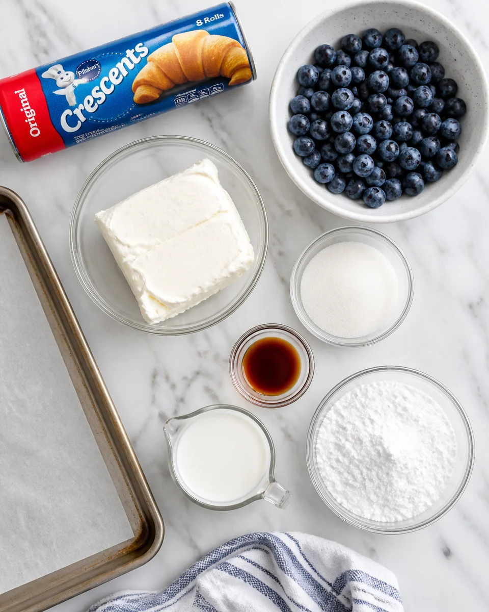 Blueberry Cream Cheese Danish with Crescent Rolls