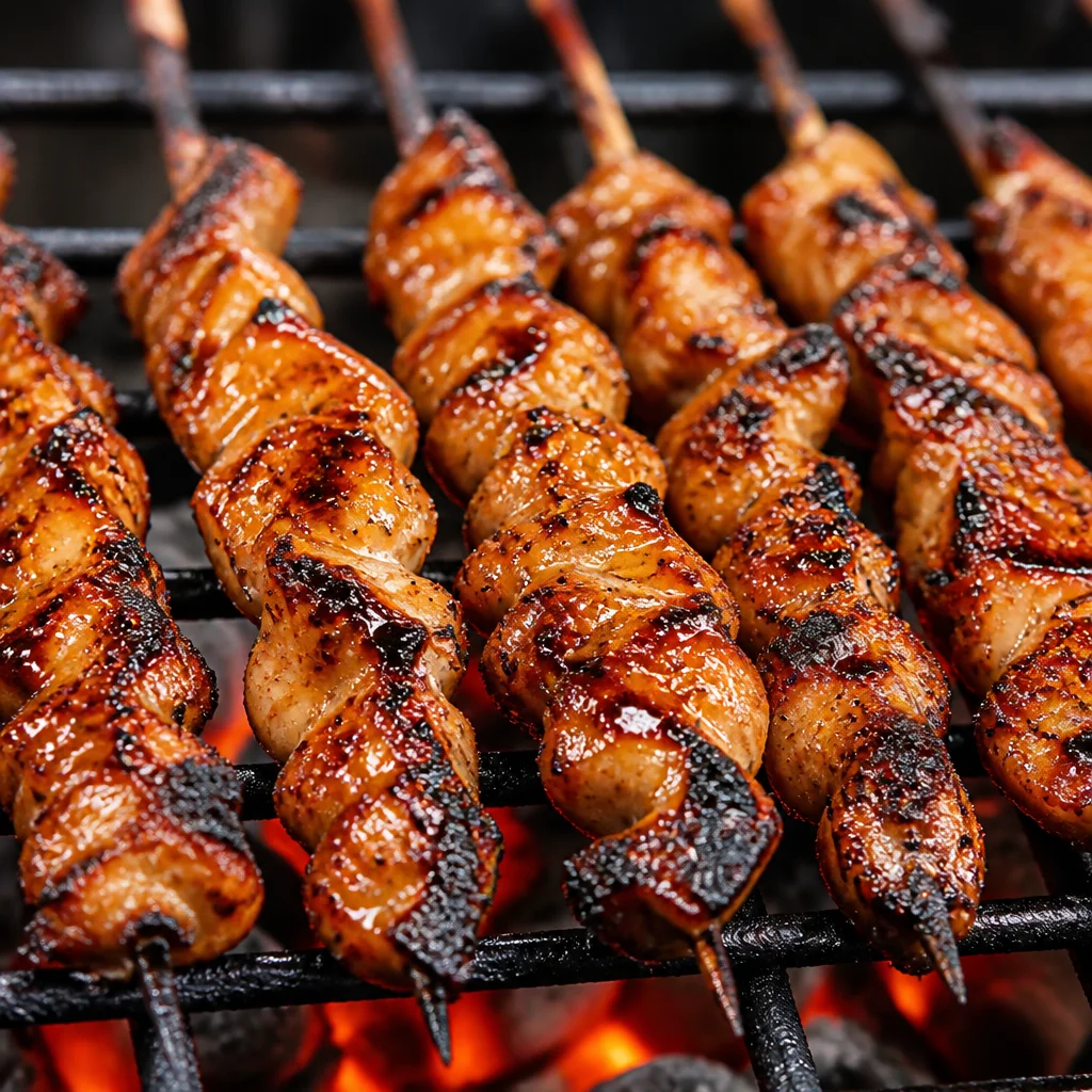 Grilled chicken glazed with brown sugar bourbon for a sweet and savory flavor.