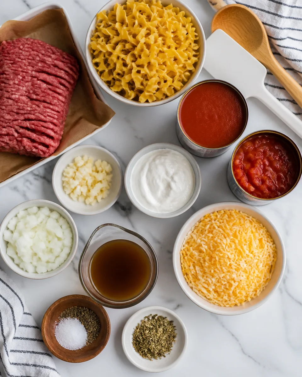 Cheesy Ground Beef Noodle Casserole