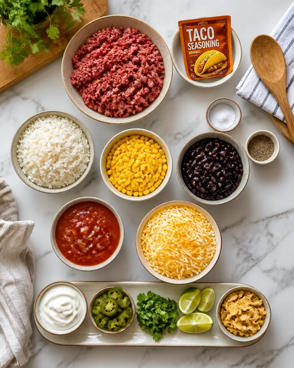 Cheesy Taco Beef and Rice Foil Packets