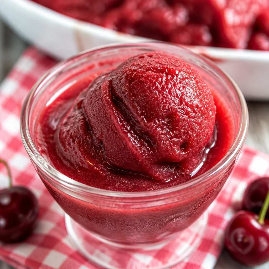 Refreshing Cherry Limeade Punch with Sherbet served in a punch bowl with garnishes.