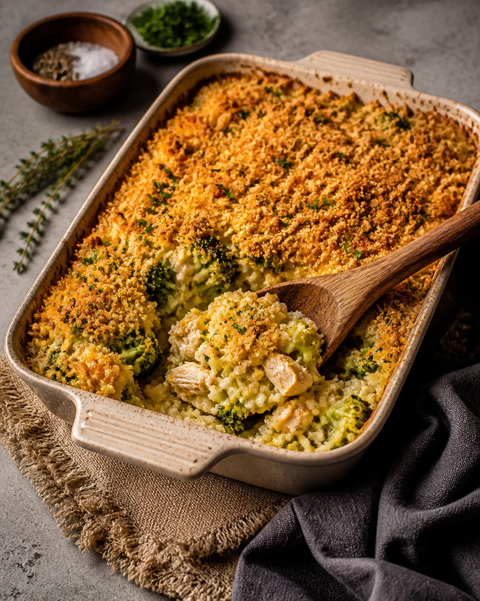 Chicken Broccoli Rice Casserole with Cream of Chicken