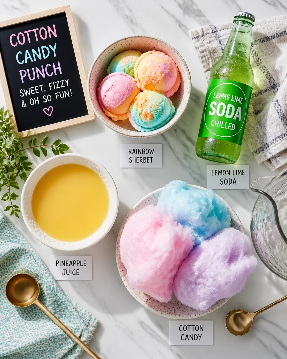 Cotton Candy Punch with Sherbet