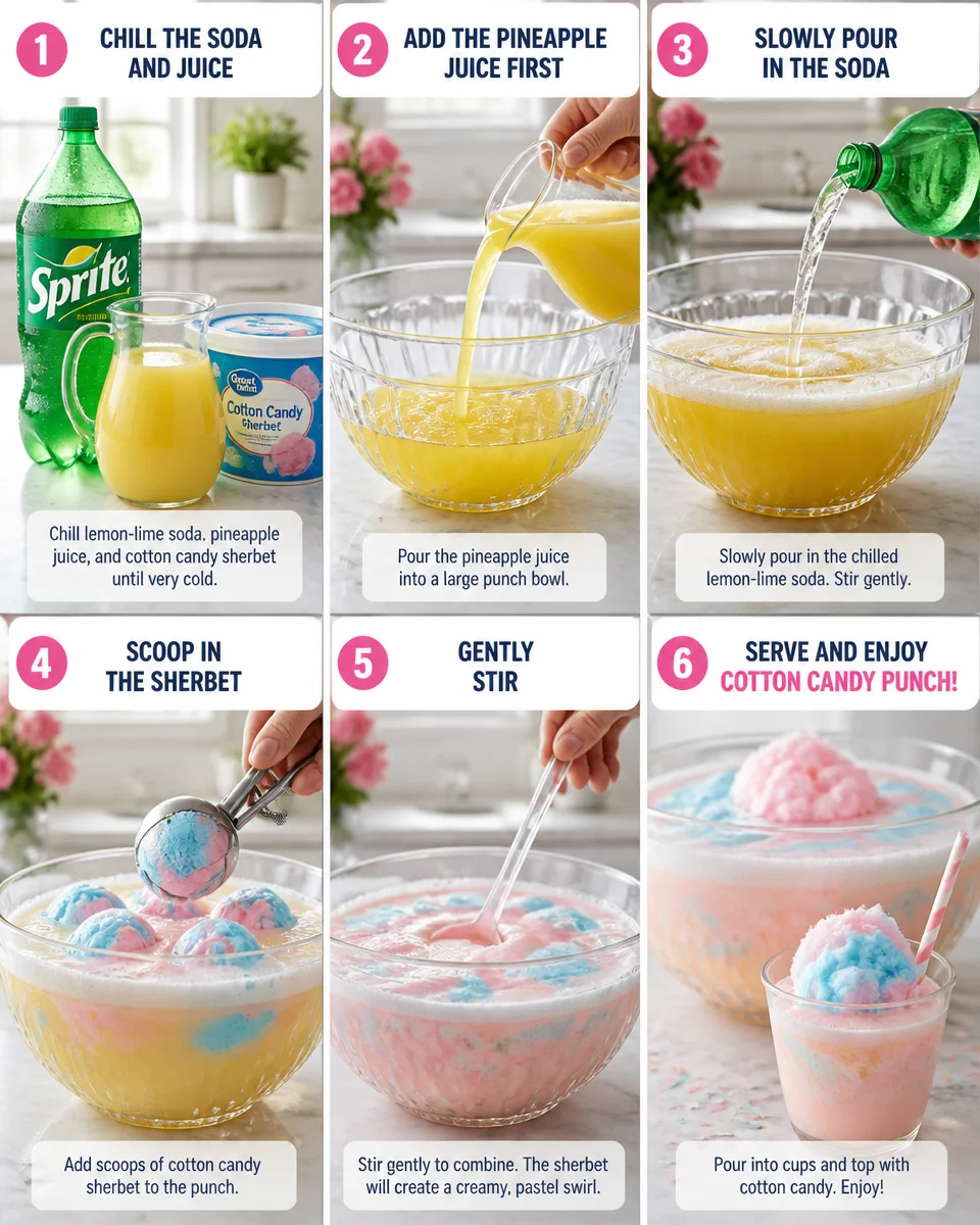 Cotton Candy Punch with Sherbet