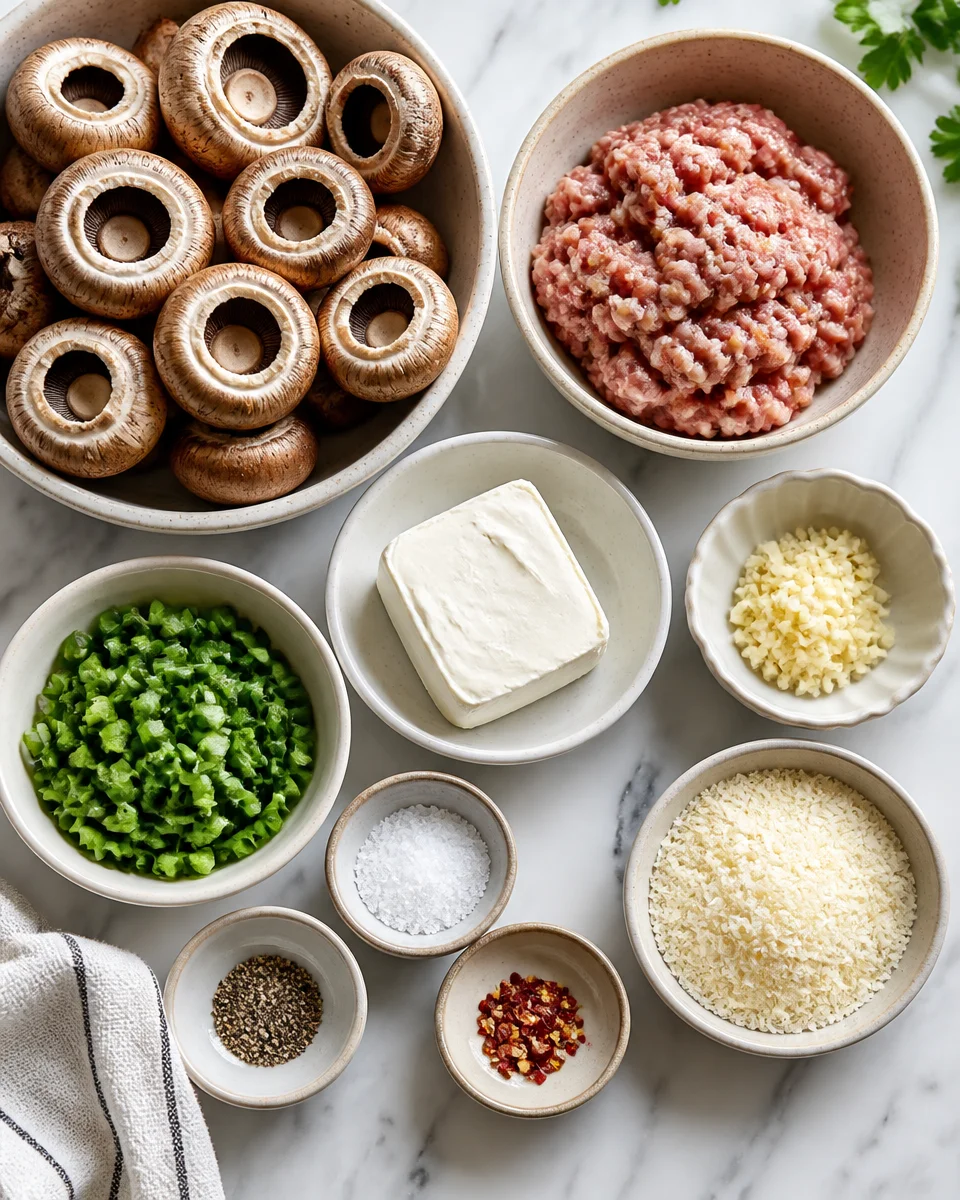 Cream Cheese Sausage Stuffed Mushrooms