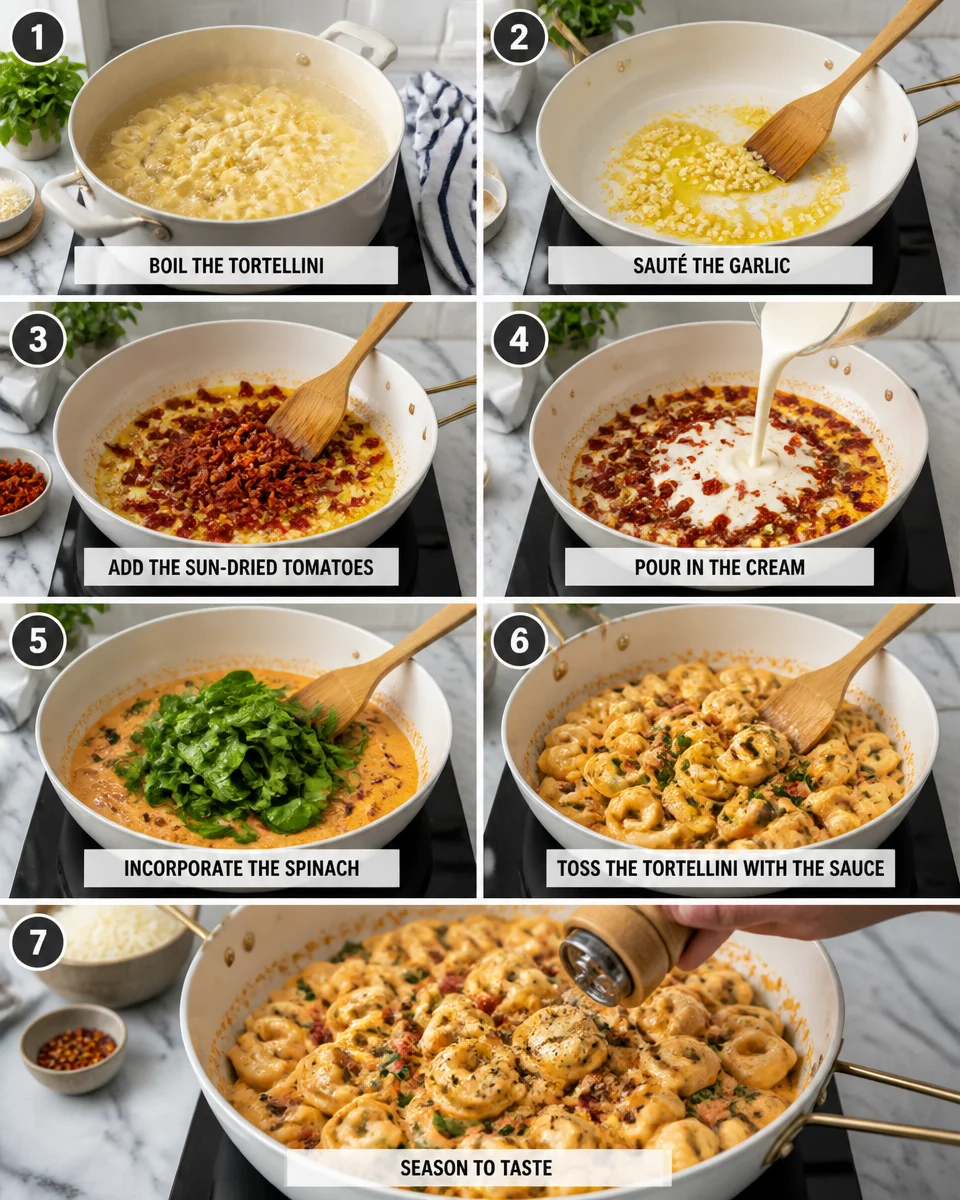 Creamy Sun-Dried Tomato and Spinach Tortellini