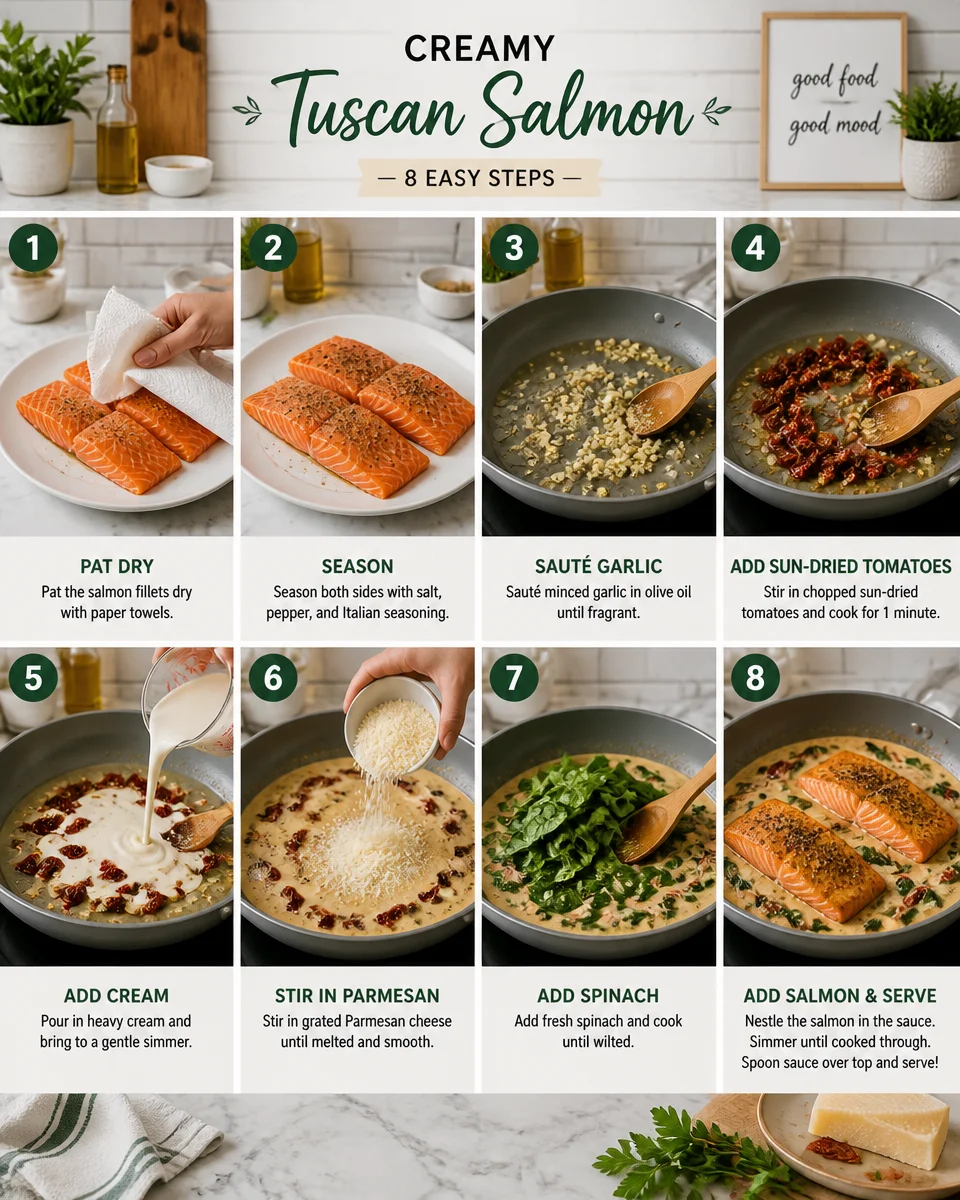 Creamy Tuscan Salmon with Sun-Dried Tomatoes