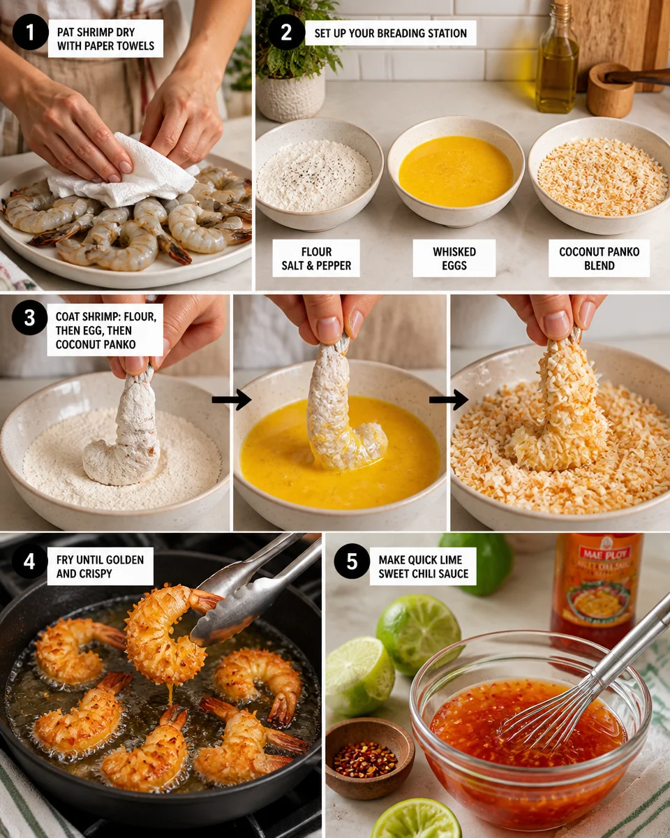 Crispy Coconut Shrimp with Sweet Chili Dipping Sauce
