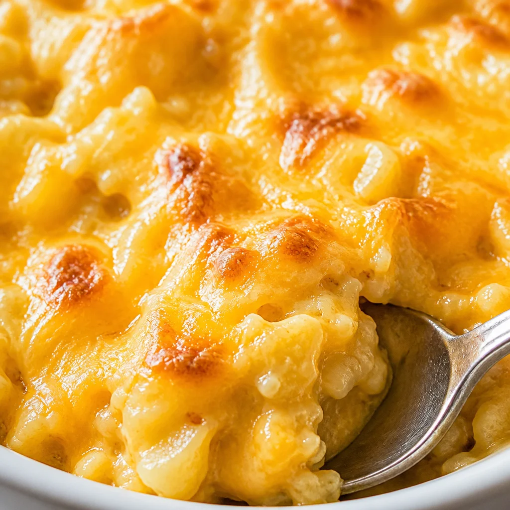Crock Pot Cheesy Hashbrown Casserole with Bacon served in a dish.