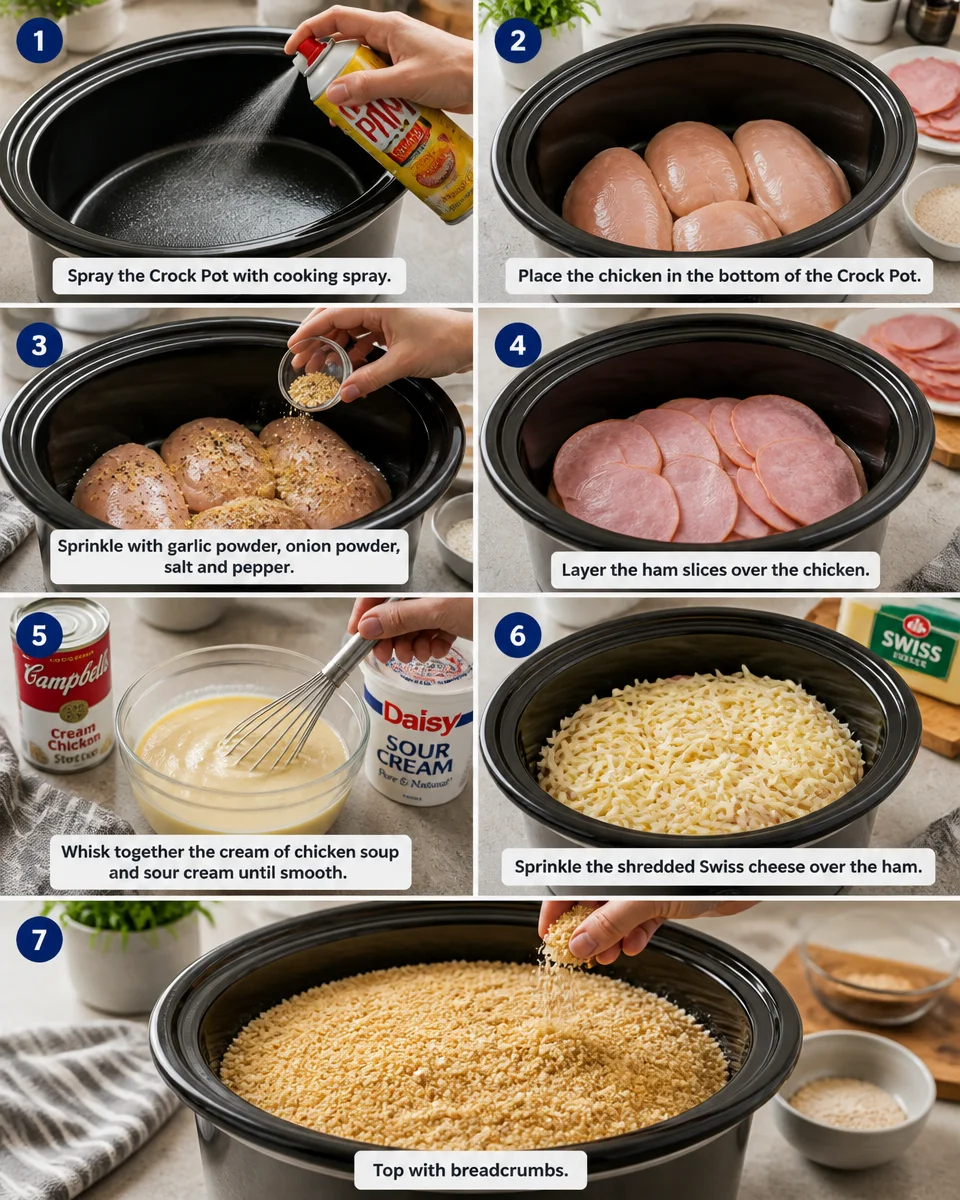 Crock Pot Chicken Cordon Bleu Casserole