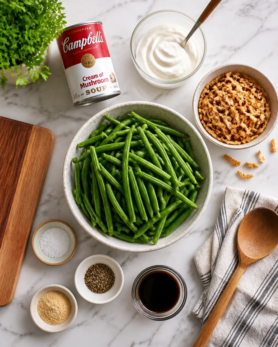 Crock Pot Green Bean Casserole with Crispy Onions