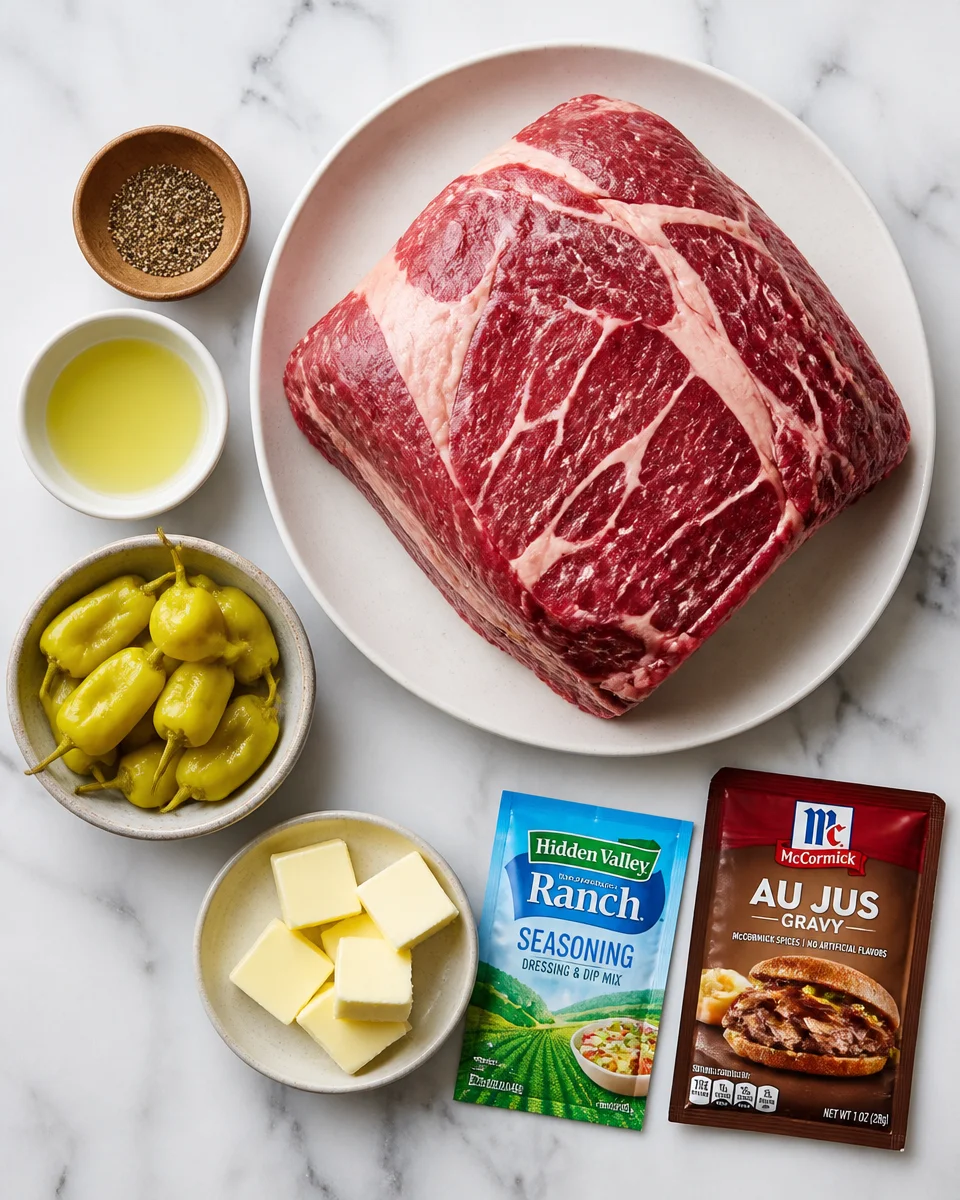 Crock Pot Mississippi Pot Roast with Pepperoncini