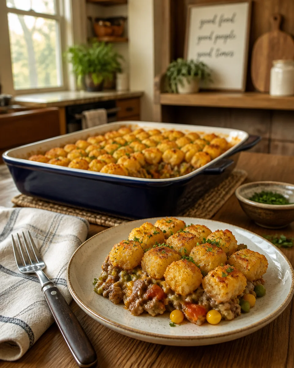 Crock Pot Tater Tot Casserole with Ground Beef