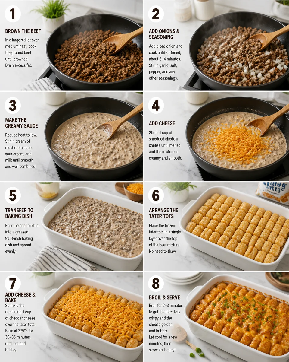 Crock Pot Tater Tot Casserole with Ground Beef
