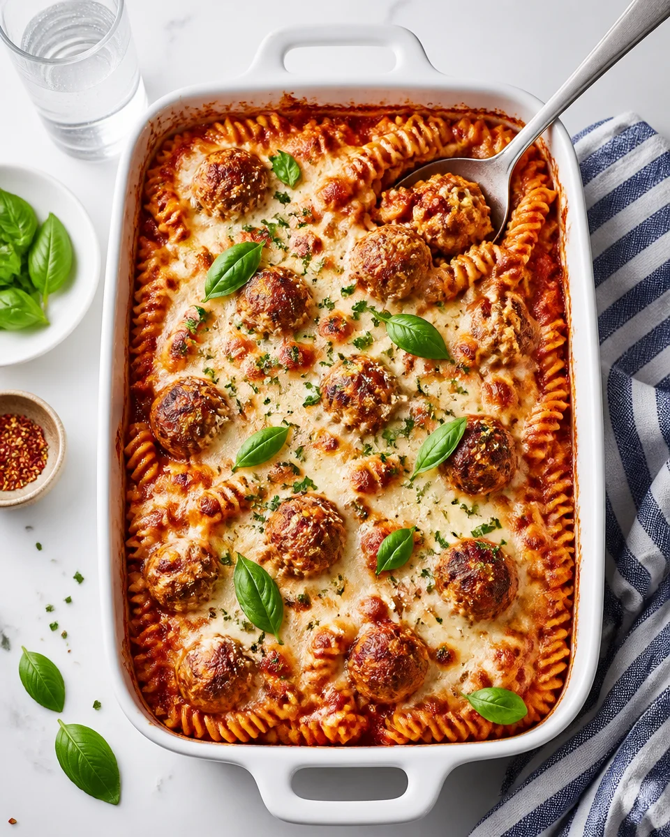 Dump and Bake Meatball Casserole (No Boiling Required!)