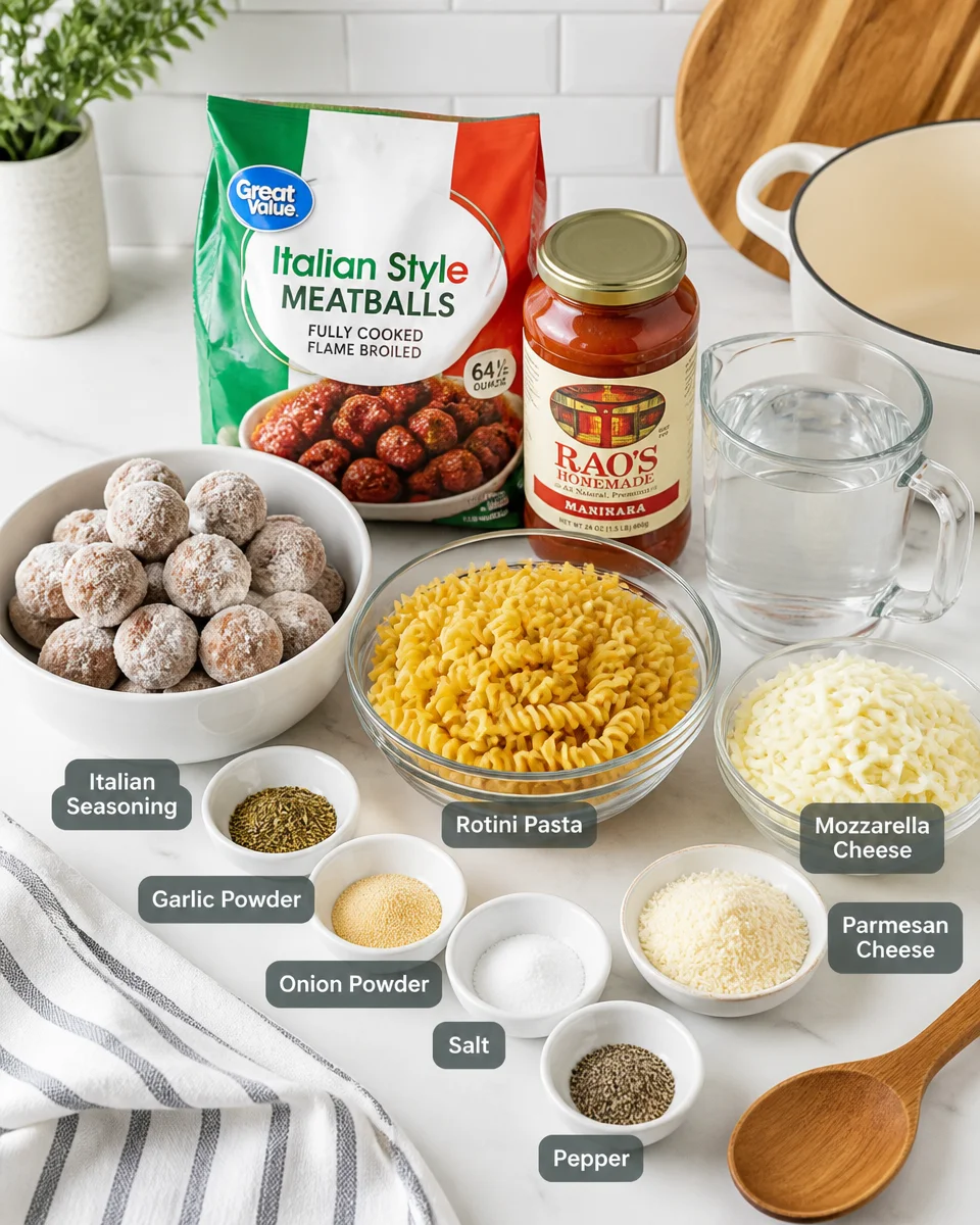 Dump and Bake Meatball Casserole (No Boiling Required!)
