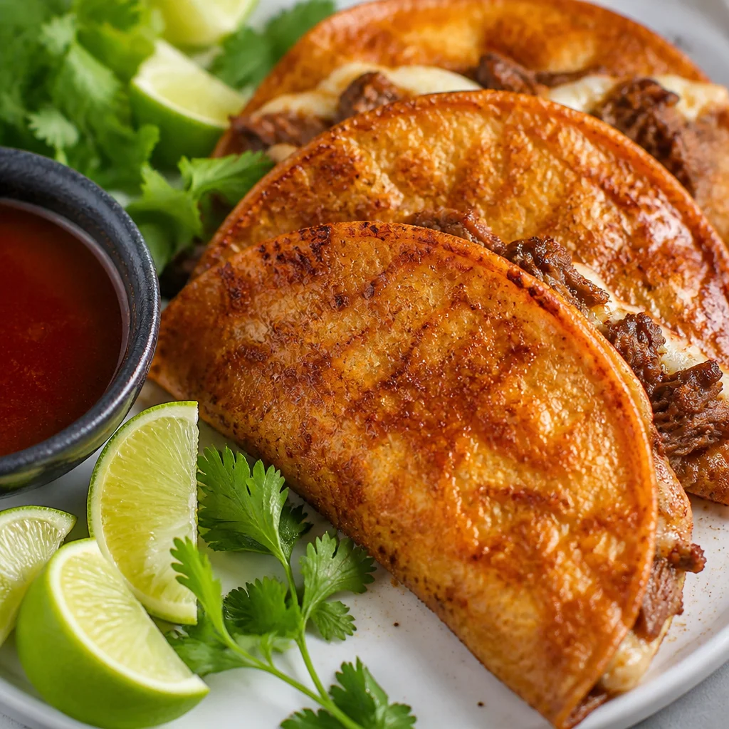 Easy Birria Tacos with Consommé prepared in a slow cooker, showcasing tender beef and rich flavor.