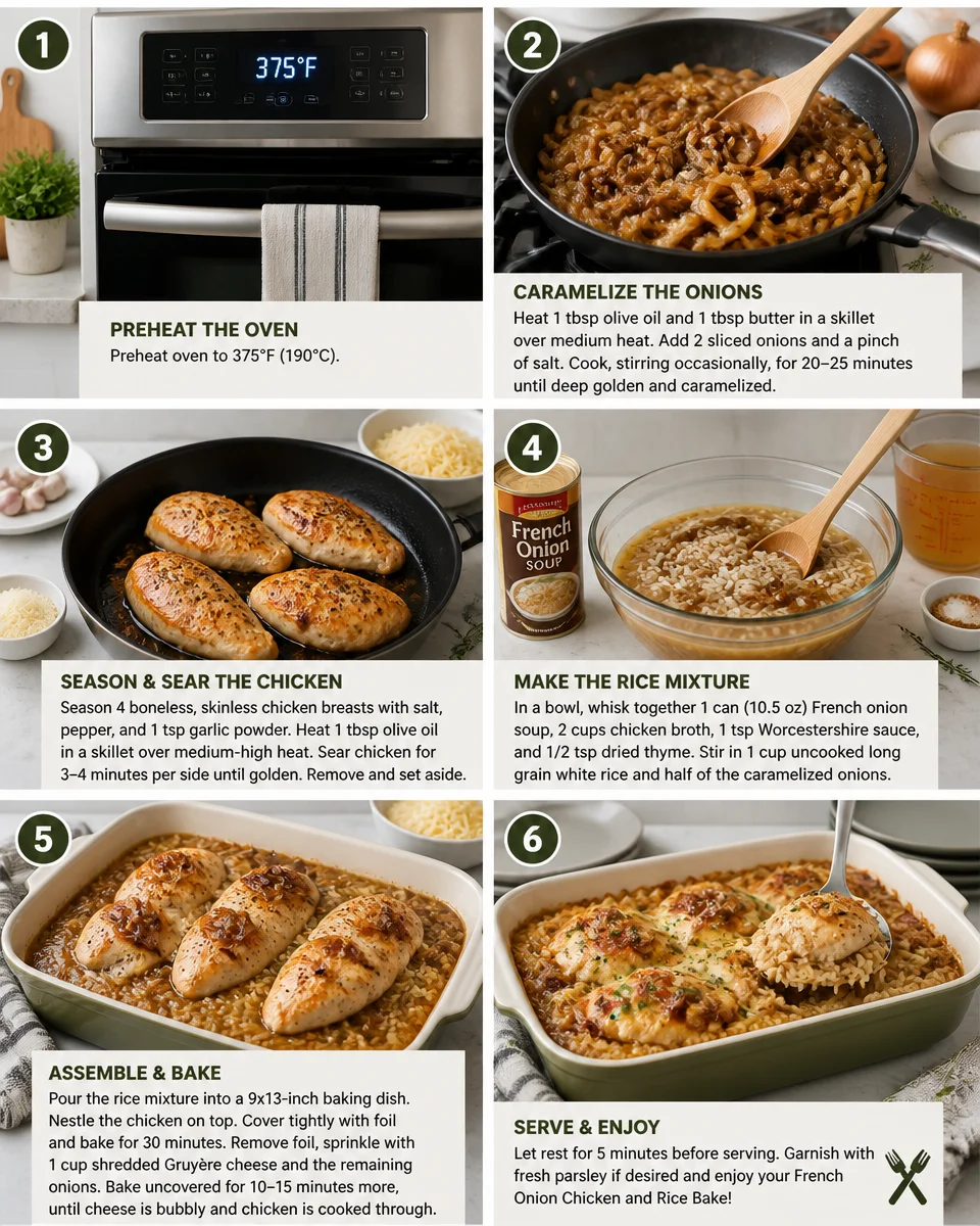 French Onion Chicken and Rice Bake