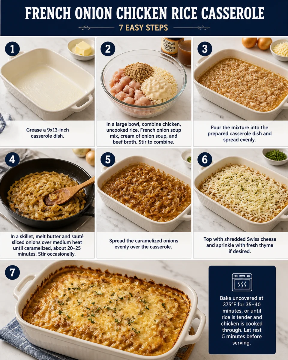 French Onion Chicken Rice Casserole